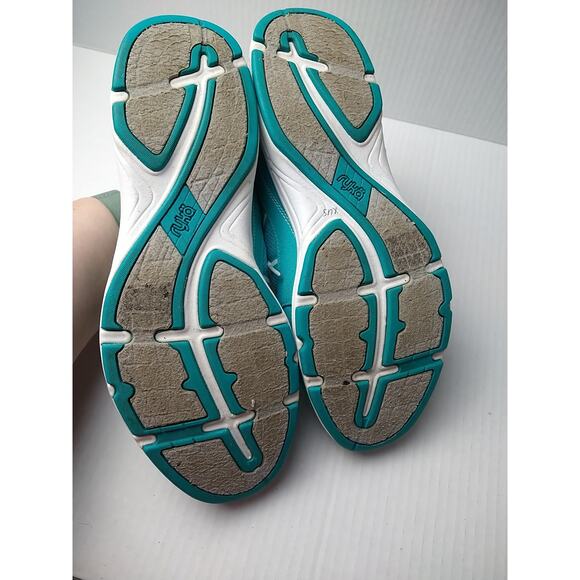 Ryka Tempo Woman's 11M Aqua/White Low Top Lace Up Sneakers - Picture 6 of 11
